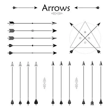 Arrow Clip art Set in Vector on White Background Stock Illustration