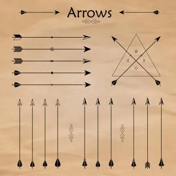 Arrow Clip art Set in Vector on White Background Stock Illustration