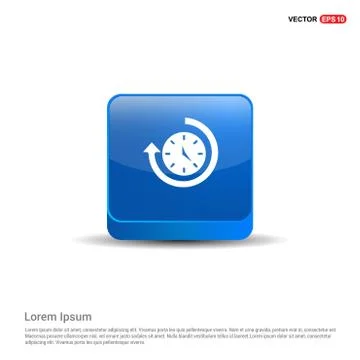 Arrow Clock Icon - 3d Blue Button Stock Illustration