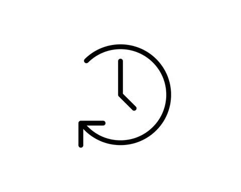 Arrow clock icon. Circle time vector. Trendy stop wait symbol isolated. Moder Stock Illustration
