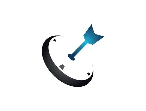 Arrow clock logo icon template Stock Illustration