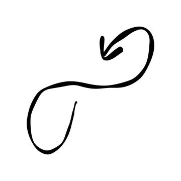 Arrow closed loop endlessly doodle line icon Illustrazione stock