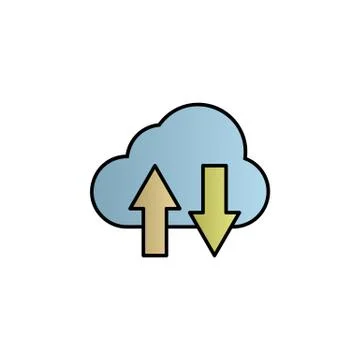 Arrow, cloud color gradient vector icon Stock Illustration