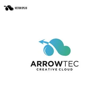 Arrow cloud logo, cloud computing with Arrow logo design. Stock Illustration