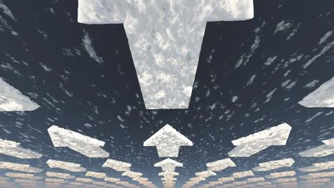 Arrow clouds Stock Illustration