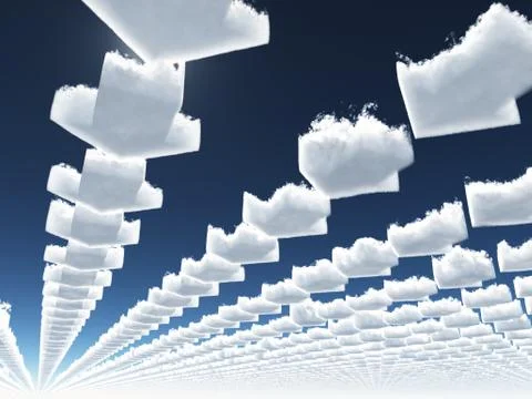 Arrow clouds Stock Illustration
