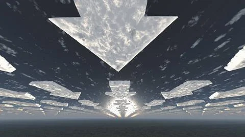 Arrow clouds sky Arrow clouds sky. 3D rendering Copyright: xZoonar.com/Bru... Stockfoto's