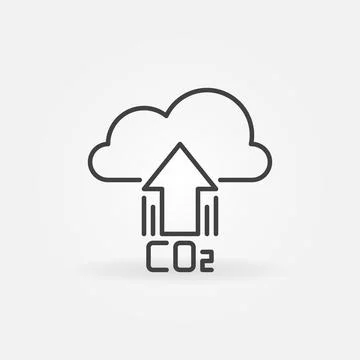 Arrow with CO2 Cloud vector thin line concept icon 스톡 일러스트