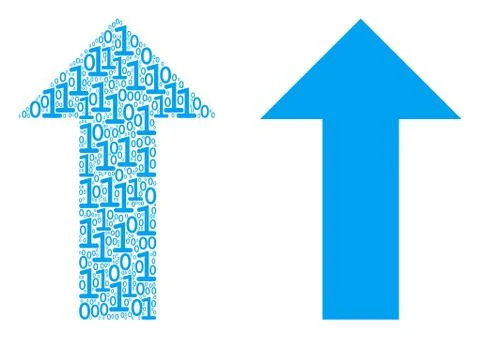 Arrow Collage of Binary Digits 스톡 일러스트