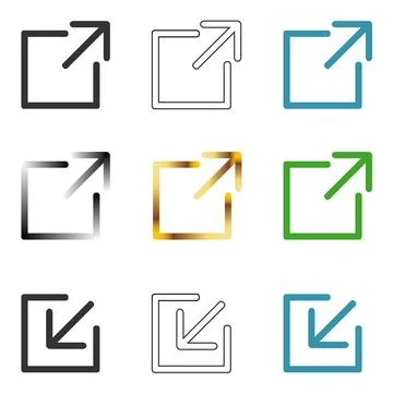 An arrow coming out of a square Stock Illustration