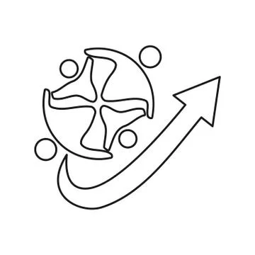 Arrow Commitment Teamwork Together Outline Logo Stockillustratie