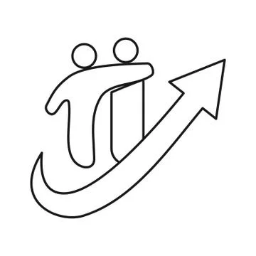 Arrow Up Commitment Teamwork Together Outline Logo Stock Illustration