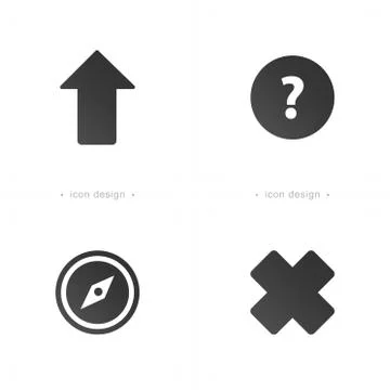 Arrow, Compass, cross, question symbol and icons Illustrazione stock