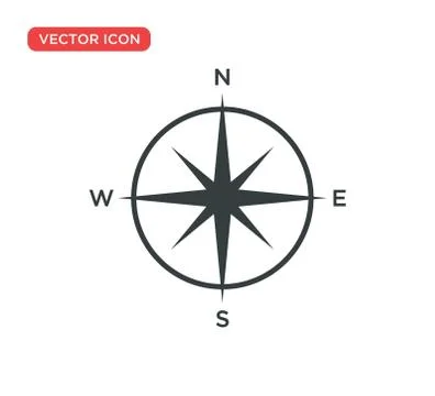 Arrow Compass Icon Vector Illustration Design Stock Illustration