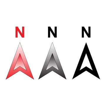 Arrow Compass Icon Vector Logo Template. North Direction Stock Illustration