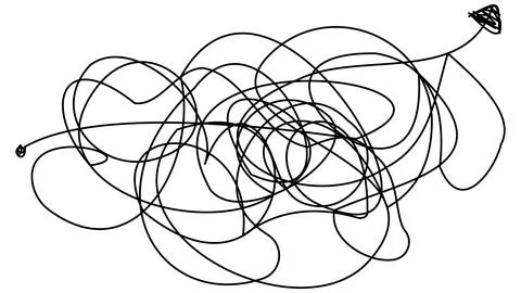 Arrow with a confusing one line upward movement on a white background. Stockillustratie