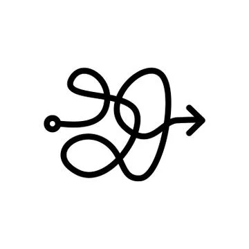 Arrow confusion icon vector outline illustration Stock Illustration