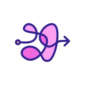 Arrow confusion icon vector outline illustration Stock Illustration