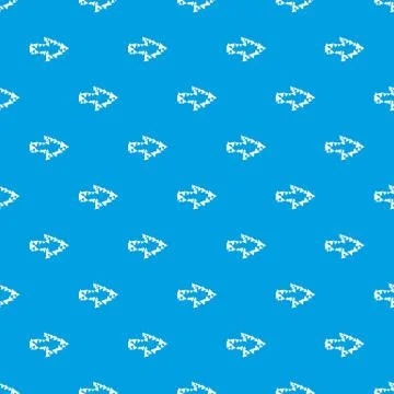 Arrow with contour of triangles pattern seamless blue Stock Illustration