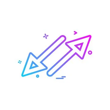 Arrow cross crossing parallel icon vector design Illustrazione stock