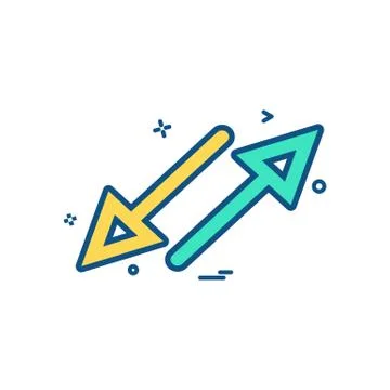 Arrow cross crossing parallel icon vector design Illustrazione stock