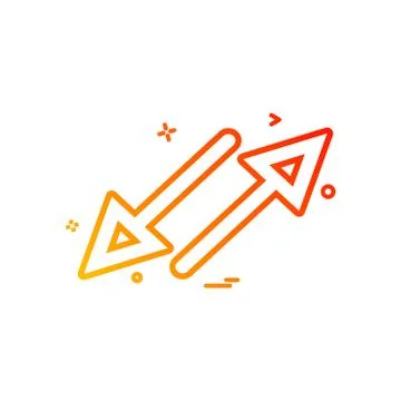 Arrow cross crossing parallel icon vector design Illustrazione stock