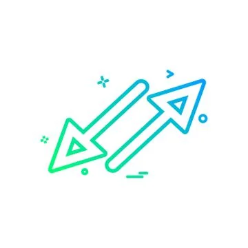 Arrow cross crossing parallel icon vector design Stock Illustration