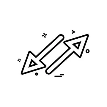Arrow cross crossing parallel icon vector design Stock Illustration