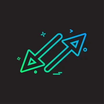 Arrow cross crossing parallel icon vector design Stock Illustration