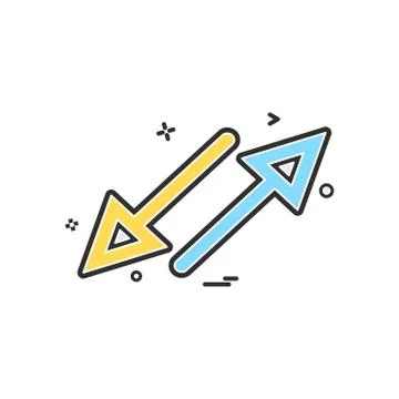 Arrow cross crossing parallel icon vector design Illustrazione stock