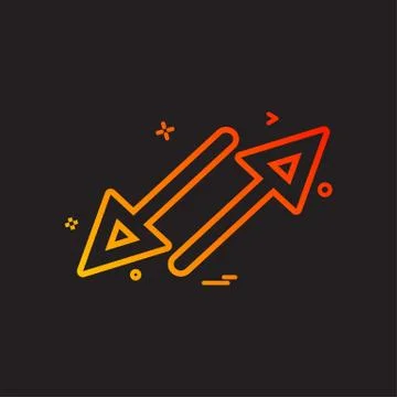 Arrow cross crossing parallel icon vector design Stock Illustration