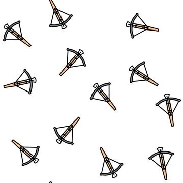 Arrow crossbow vector seamless pattern Stock Illustration