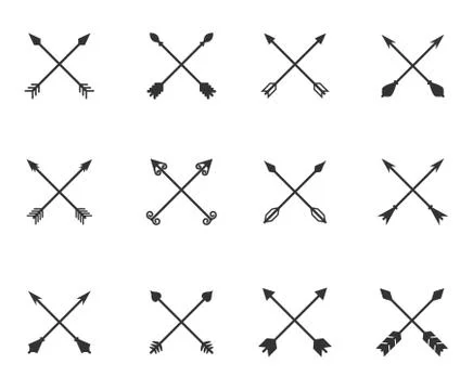 Arrow crosses Stock Illustration