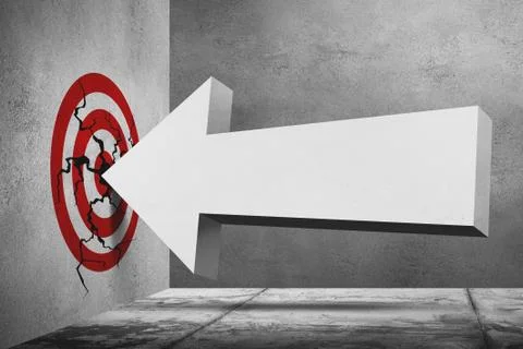 Arrow crush into the red target Stock Illustration