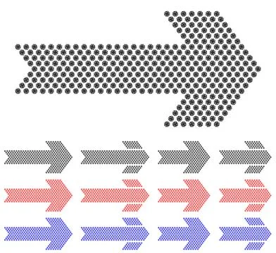 Arrow from curled figures with an angular end on a white background Stockillustratie