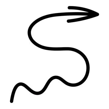 Arrow curly. Sketch. Vector illustration. Doodle style. Stockillustratie