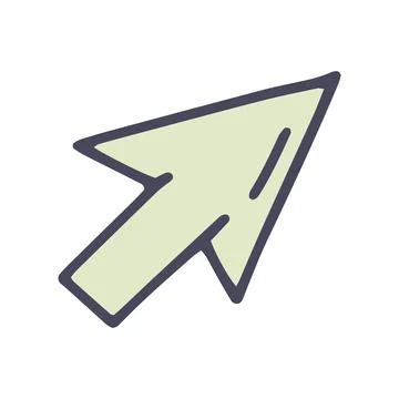 Arrow cursor color vector doodle simple icon Stock Illustration
