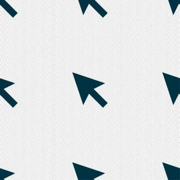 Arrow cursor, computer mouse icon sign. Seamless pattern with geometric textu Illustrazione stock