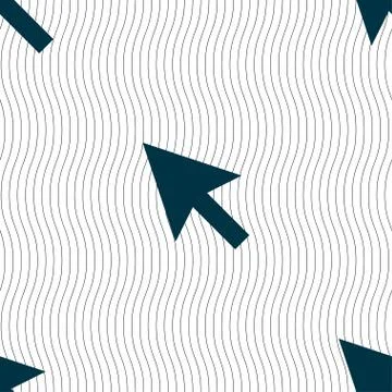 Arrow cursor, computer mouse icon sign. Seamless pattern with geometric textu Stock Illustration
