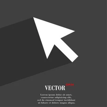 Arrow cursor, computer mouse icon symbol Flat modern web design with long sha Illustrazione stock