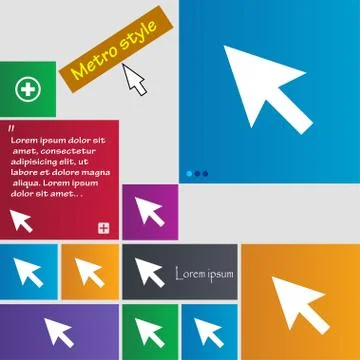 Arrow cursor, computer mouse icon sign. buttons. Modern interface website but Stock Illustration