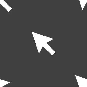 Arrow cursor, computer mouse icon sign. Seamless pattern on a gray background Stock Illustration