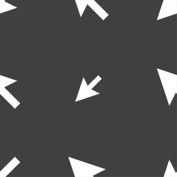 Arrow cursor, computer mouse icon sign. Seamless pattern on a gray background Illustrazione stock
