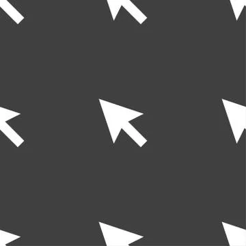 Arrow cursor, computer mouse icon sign. Seamless pattern on a gray background. イラスト素材