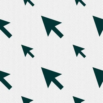 Arrow cursor, computer mouse icon sign. Seamless pattern with geometric texture. イラスト素材