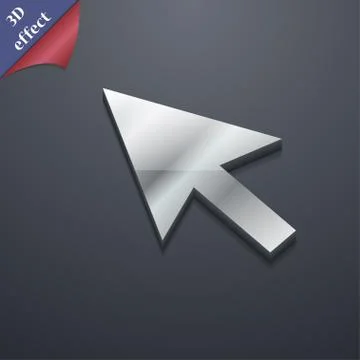 Arrow cursor, computer mouse icon symbol. 3D style. Trendy, modern design with s Illustrazione stock