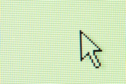 Arrow cursor on computer screen Stock Photos