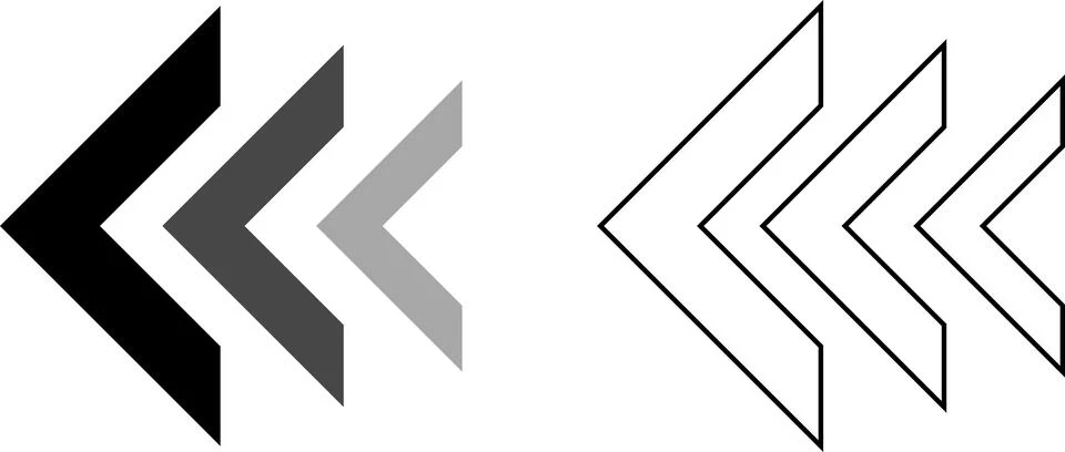 Arrow, cursor, dynamic fast symbol sign. Dynamic moving arrow representing speed Stock Illustration