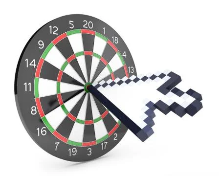 Arrow cursor hits the dartboard Stock Illustration