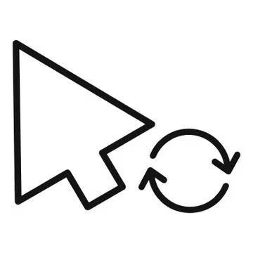 Arrow cursor loading icon, simple black style Stock Illustration